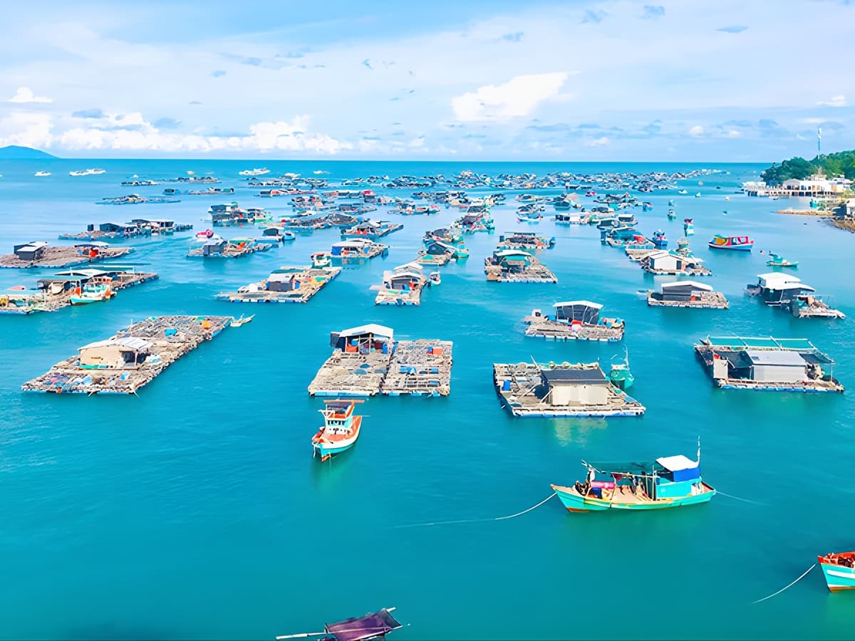 Đi tàu gỗ ra đảo Bà Lụa cũng là trải nghiệm hết sức thú vị.